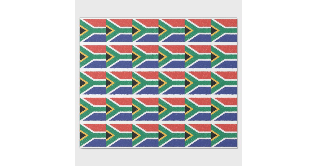 South Africa Flag Theme Wrapping Paper Zazzle