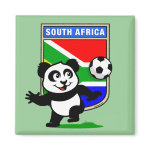 This adorable little panda is too cute! He's featured in front of a large flag from South Africa and ready to play football and score some goals. This cute design is perfect for football players and soccer fans.