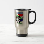This adorable little panda is too cute! He's featured in front of a large flag from South Africa and ready to play football and score some goals. This cute design is perfect for football players and soccer fans.