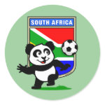 This adorable little panda is too cute! He's featured in front of a large flag from South Africa and ready to play football and score some goals. This cute design is perfect for football players and soccer fans.