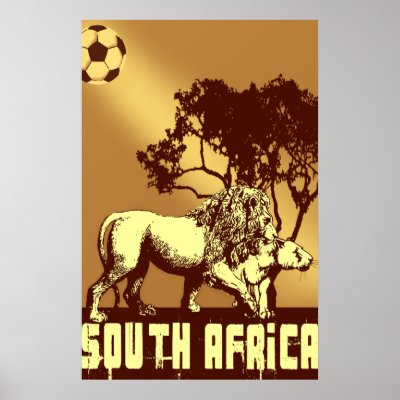 South Africa Safari on South Africa Lion Safari Soccer Poster From Zazzle Com