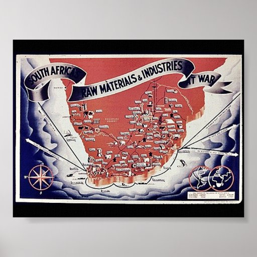 South Africa Raw Materials & Industries It War Poster Zazzle