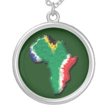 South Africa RSA African flag Personalized Necklace