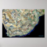 South Africa satellite poster photo print map