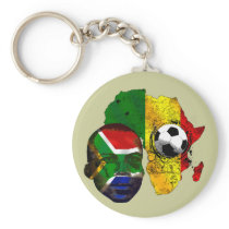 South Africa soccer lovers South AFrican flag face Key Chain