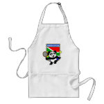 This adorable little panda loves to get out on the court and hits some balls. Panda plays in front of a large flag of South Africa. This is a great design for anyone who loves to play tennis, watch tennis or just loves cute pandas.