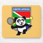 This adorable little panda loves to get out on the court and hits some balls. Panda plays in front of a large flag of South Africa. This is a great design for anyone who loves to play tennis, watch tennis or just loves cute pandas.