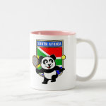 This adorable little panda loves to get out on the court and hits some balls. Panda plays in front of a large flag of South Africa. This is a great design for anyone who loves to play tennis, watch tennis or just loves cute pandas.