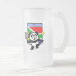 This adorable little panda loves to get out on the court and hits some balls. Panda plays in front of a large flag of South Africa. This is a great design for anyone who loves to play tennis, watch tennis or just loves cute pandas.