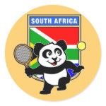 This adorable little panda loves to get out on the court and hits some balls. Panda plays in front of a large flag of South Africa. This is a great design for anyone who loves to play tennis, watch tennis or just loves cute pandas.