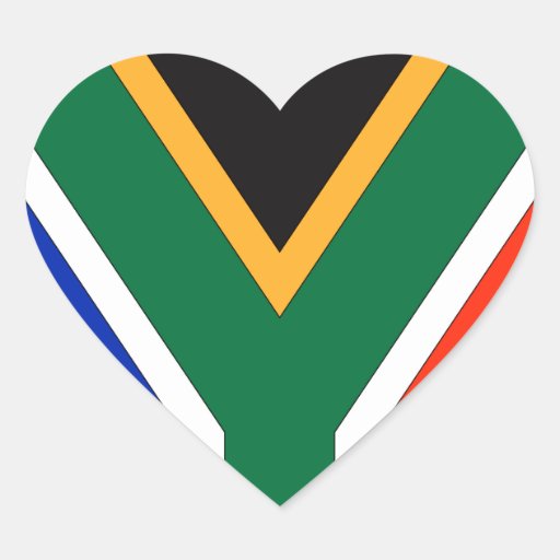 South African Flag Heart Sticker Zazzle