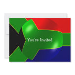 South African Flag With Bubble Invitation