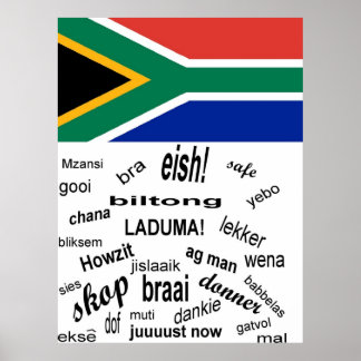 south african slang words poster posters zazzle