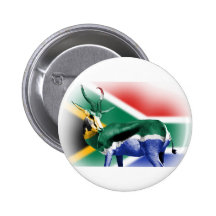 South African Springbock Flag Button