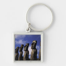 South America, Chile, Easter Island, Ahu Akiri. Key Chain