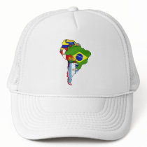 South American flags of South America Map hats