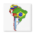 South American flags of South America Map magnets