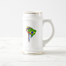 South American flags of South America Map Coffee Mug