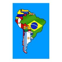 South American flags of South America Map posters by Funkart South American flags of South America Map posters