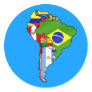 South American flags of South America Map Round Sticker