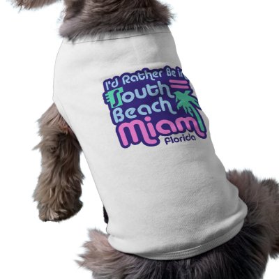 South Beach Miami Dog Tee Shirt by magarmor