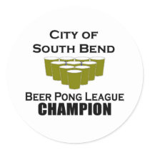 South Bend Beer Pong Champion stickers by bartstshirts South Bend Beer Pong Champion stickers