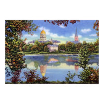 South Bend Indiana Birdseye ND University and Lake Posters