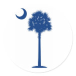 South Carolina Blue Palmetto tree and crescent stickers