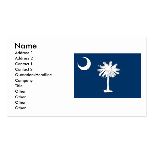 South Carolina Flag Business Card Templates