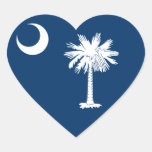 South Carolina Flag Heart Stickers