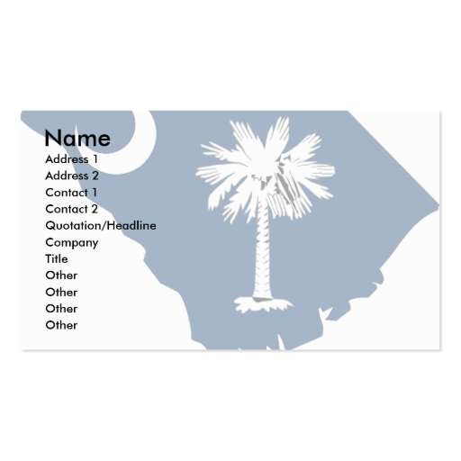 South Carolina Flag Map Business Card Templates