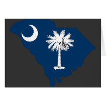 South Carolina Flag Map Greeting Cards
