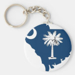 South Carolina Flag Map Keychain