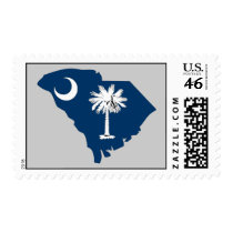 South Carolina Flag Map postage