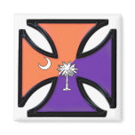 South Carolina Iron Cross Orange Purple Fridge Magnets