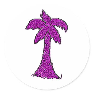 South Carolina Palmetto tree Round Sticker by lissame73