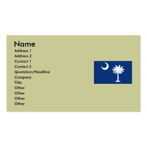 South Carolina State Flag Business Card Template (front side)
