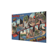 South Dakota - Black Hills - Large Letter Scenes Canvas Print