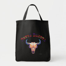 South Dakota Buffalo Skull Canvas Bag