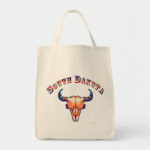 South Dakota Buffalo Skull Tote Bag