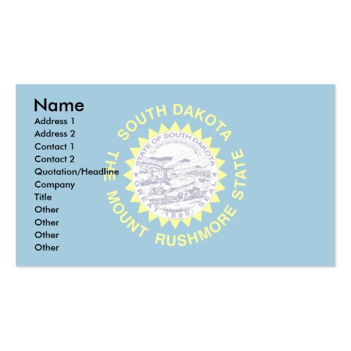 South Dakota Flag Business Card Templates