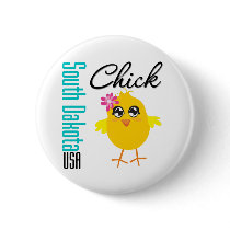 South Dakota USA Chick buttons by chicktshirts South Dakota USA Chick buttons