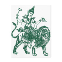 SOUTH EAST ASIAN SITTING BUDDHA ON LION postcards