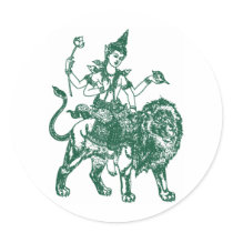 SOUTH EAST ASIAN SITTING BUDDHA ON LION stickers