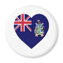 South Georgia Flag Heart magnets