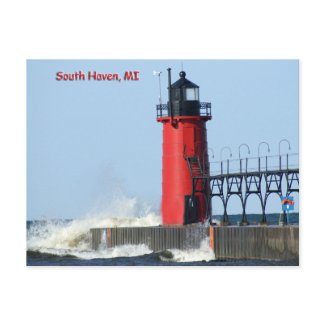 South Haven Lighthouse postcard