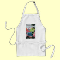South Island New Zealand Travel Poster aprons