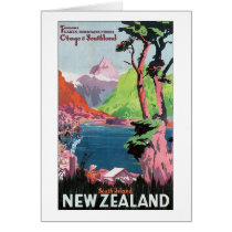South Island New Zealand Travel Poster Cards