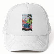 South Island New Zealand Travel Poster Mesh Hats