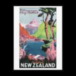 South Island New Zealand Travel Poster Postcards